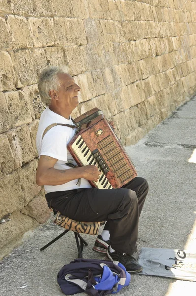 Vedoucí řecké accordionnist — Stock fotografie