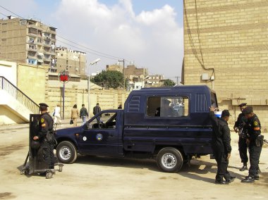 Egyptian policemen in Cairo clipart