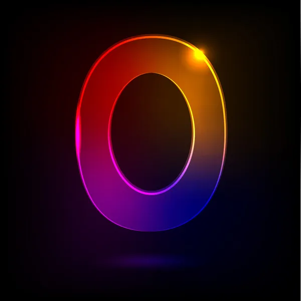 Gekleurde transparante figuur "nul". — Stockvector