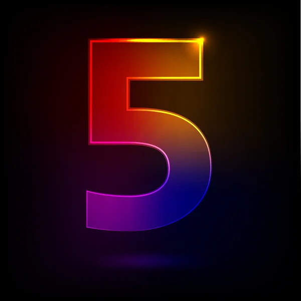 Figura trasparente colorata "Cinque " — Vettoriale Stock