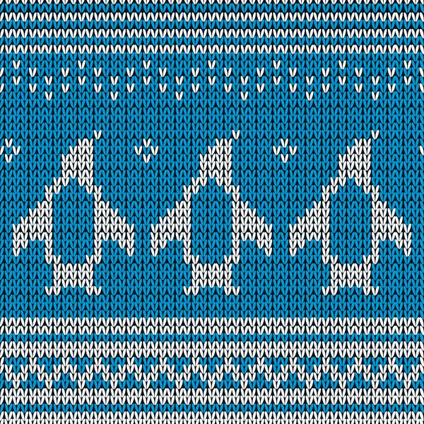 Fond tricoté bleu . — Image vectorielle