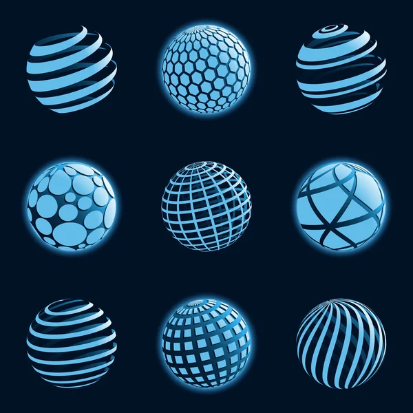 Blu planet icons. Vektorillustration. — Stockvektor