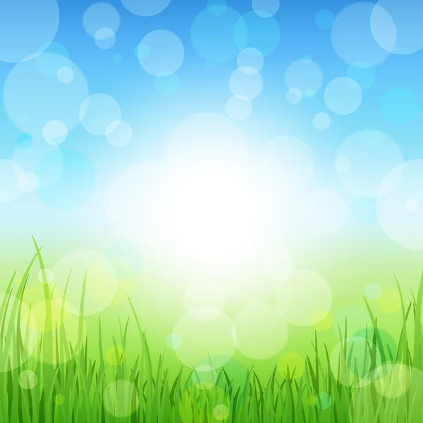 Summer Abstract Background with grass. Illustration vectorielle . — Image vectorielle