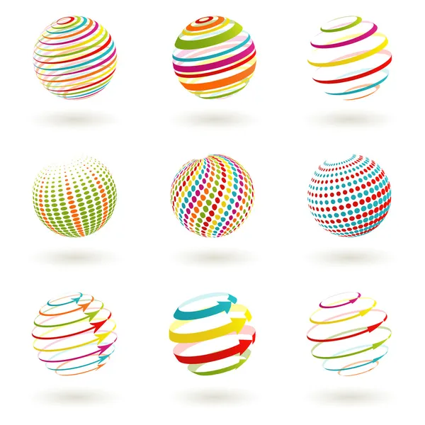 Set van abstracte kleurrijke planeet iconen. vectorillustratie. — Stockvector