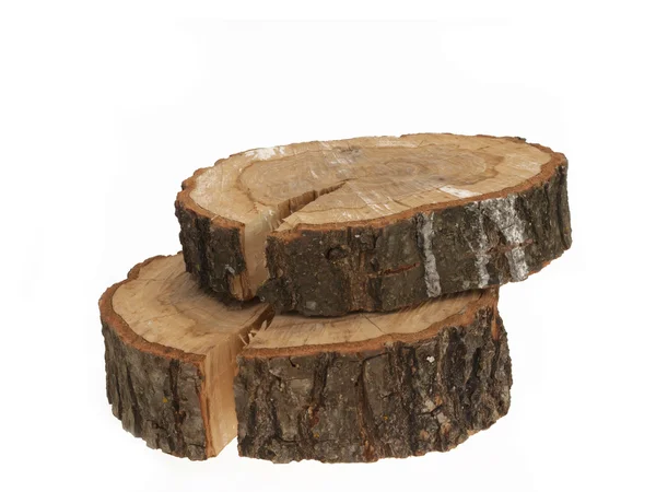 Sezione trasversale del tronco d'albero che mostra anelli di crescita su dorso biancogr — Foto Stock