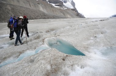 Explorers at Athabasca Glacier clipart