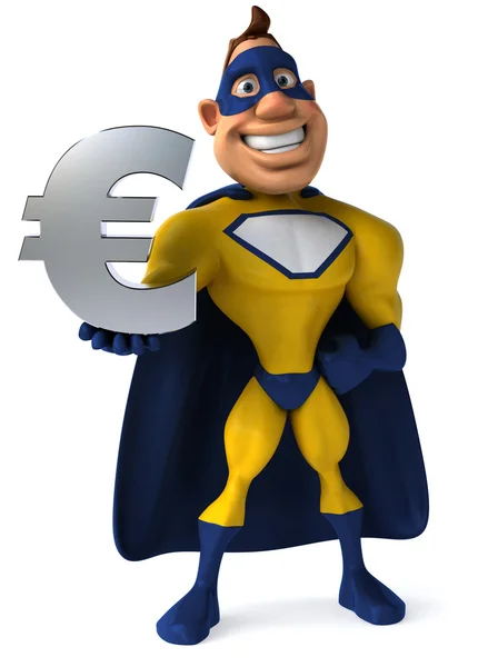 Supereroe con un euro — Foto Stock