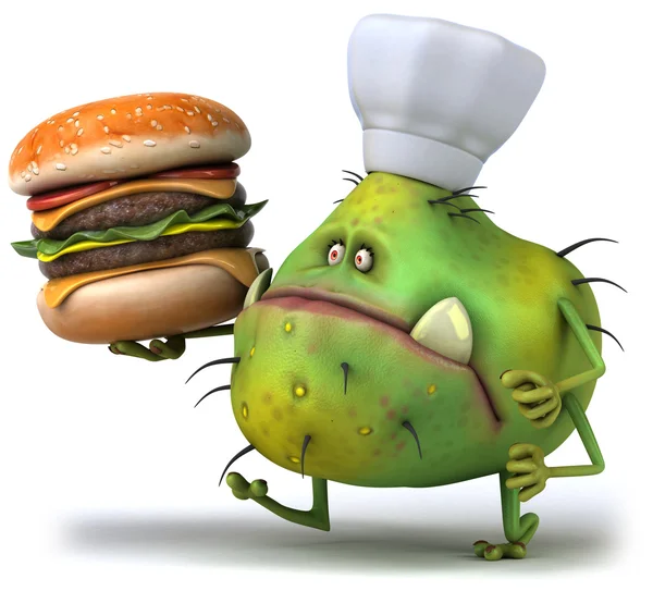 Mikrop ve hamburger — Stok fotoğraf