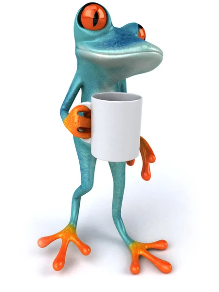 カエルのコーヒーマグ — ストック写真