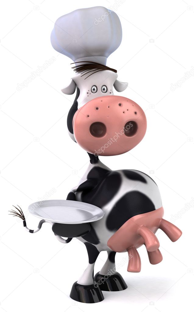 cartoon cow chef