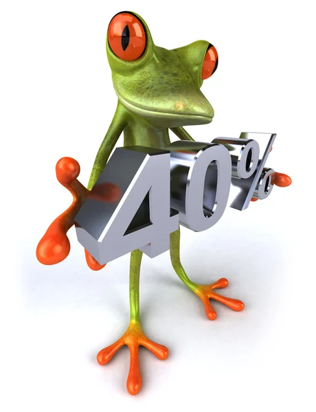 Frog offering discount — Stock Photo, Image