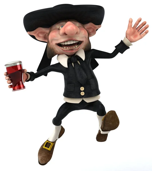 stock image Leprechaun with beer