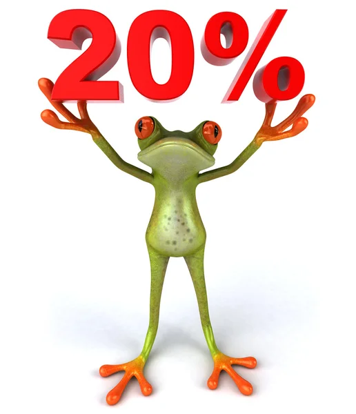Лягушка со знаком 20% — стоковое фото