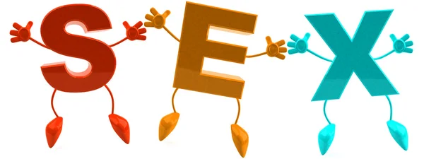 Lettere S, E, X che formano una parola — Foto Stock