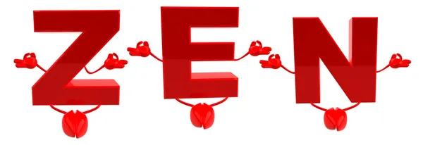 字母 z，e，n 形成一个字 — 图库照片