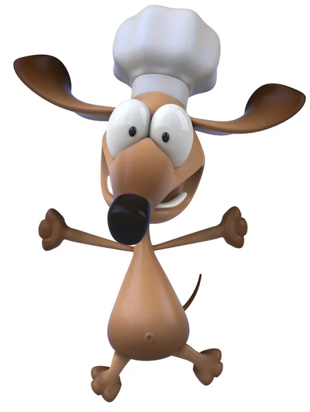 Hond chef-kok 3d — Stockfoto