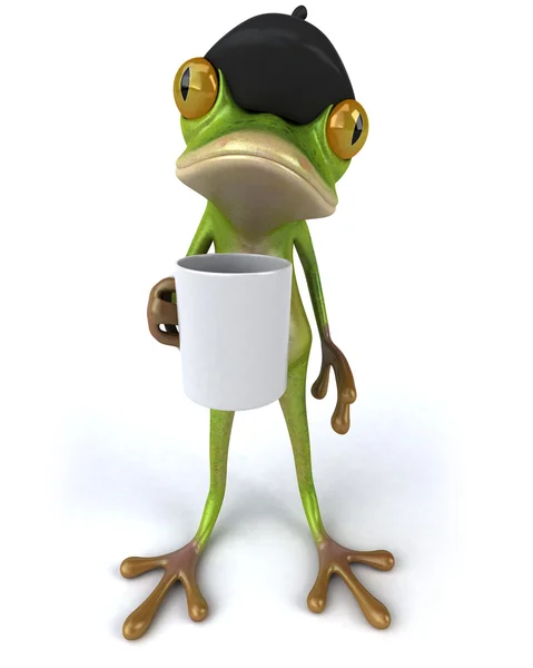 Французький жаба з кави 3d Кубок — стокове фото