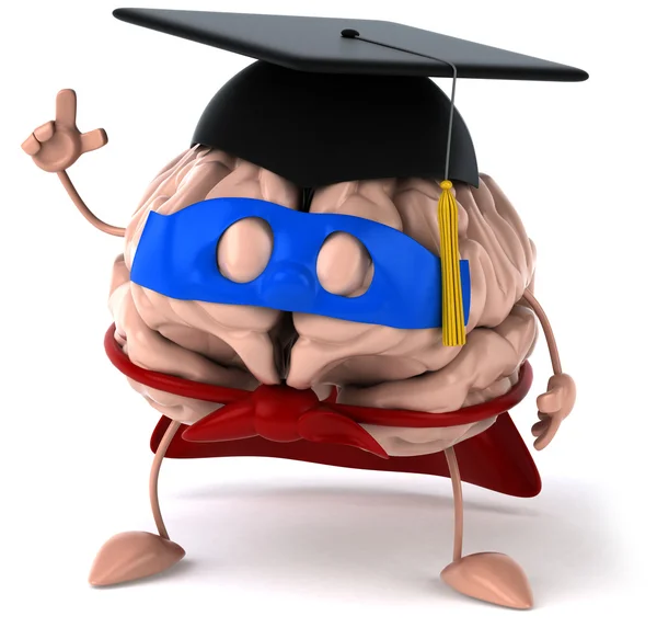 Super hersenen met bonet 3d — Stockfoto