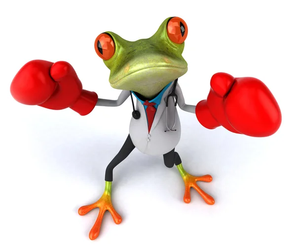 青蛙医生与拳击手套 3d — 图库照片