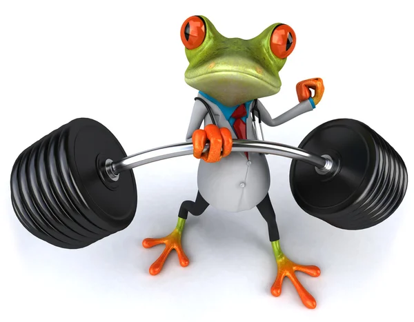 Strong frog doctor 3d — Stock Photo, Image