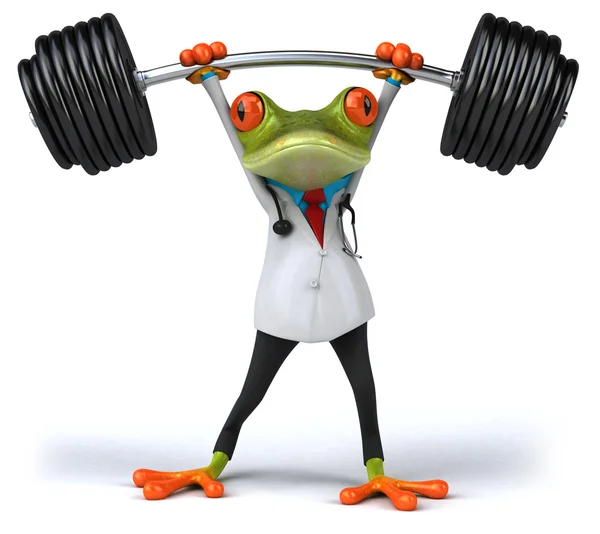 Strong frog doctor 3d — Stock Photo, Image