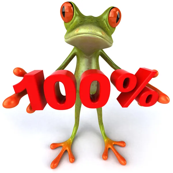 Frog offering discount 3d — Stock Photo, Image