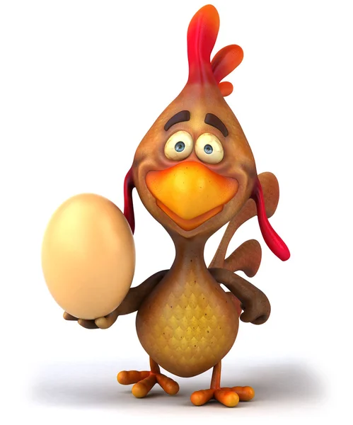 Hönan med ägget 3d — Stockfoto
