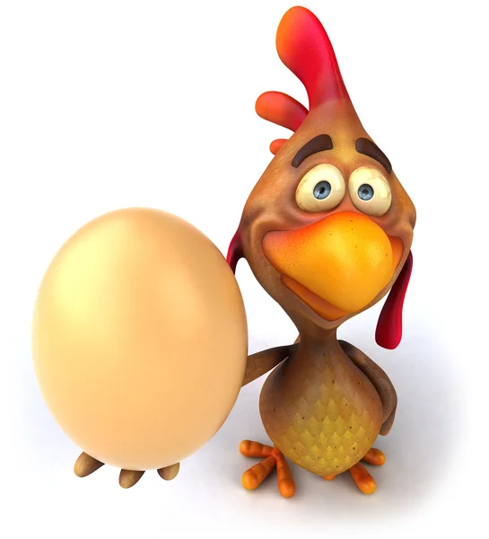 Hen with egg 3d — Stock Photo, Image