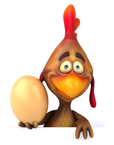 Курица с яйцом 3d — стоковое фото