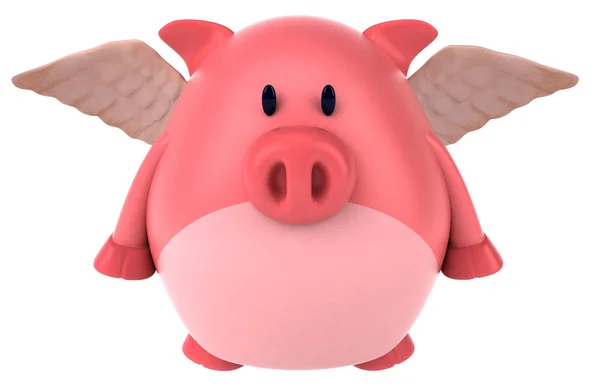 Свинья с крыльями 3d — стоковое фото