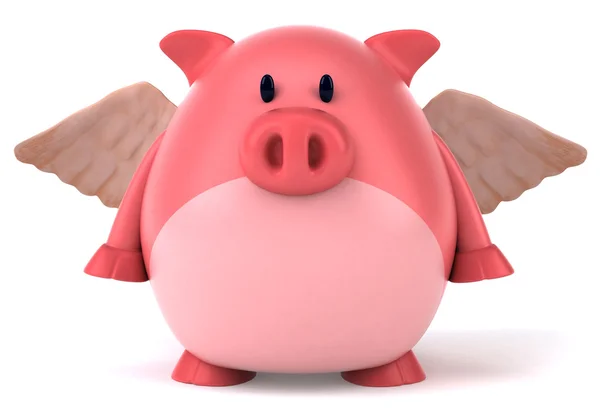 Свиня з крилами 3d — стокове фото