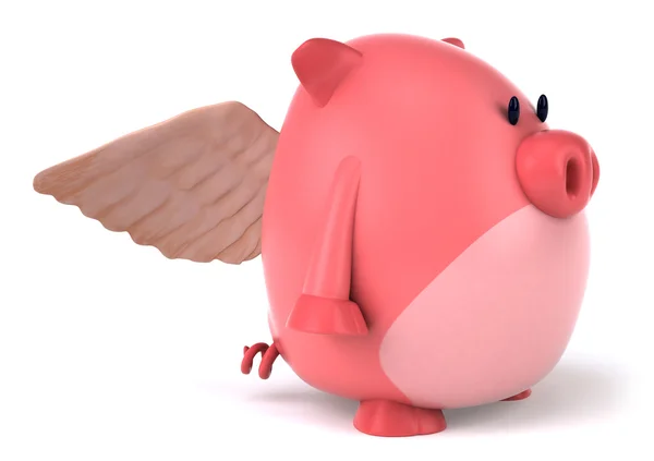 翼を持つ豚の 3d — ストック写真