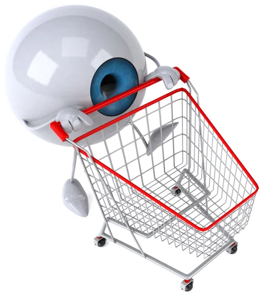Göz bir shopping cart 3d — Stok fotoğraf