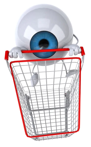 Μάτι με ένα ψώνια καλάθι 3d — Φωτογραφία Αρχείου