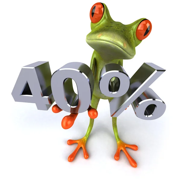 Frog offering discount — Stock Photo, Image