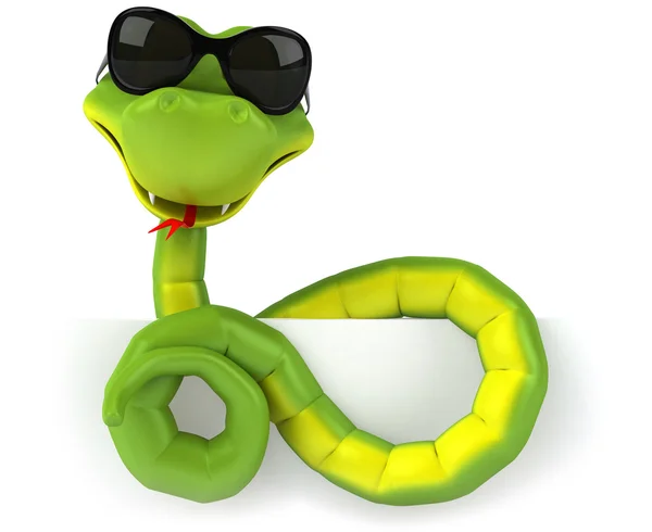 Cobra divertida com óculos 3d — Fotografia de Stock