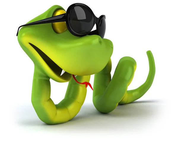 Веселая змея в очках 3d — стоковое фото