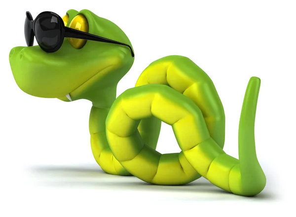 Fun snake with glasses 3d — Stock Photo, Image