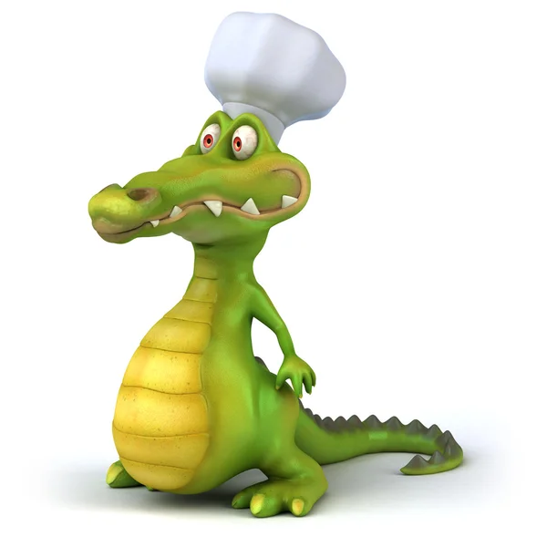 Krokodyl szefa kuchni 3d — Zdjęcie stockowe