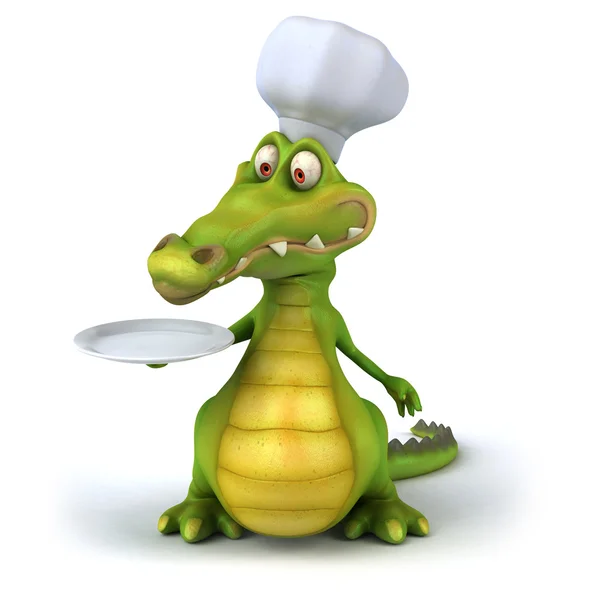 Krokodýl šéfkuchař 3d — Stock fotografie