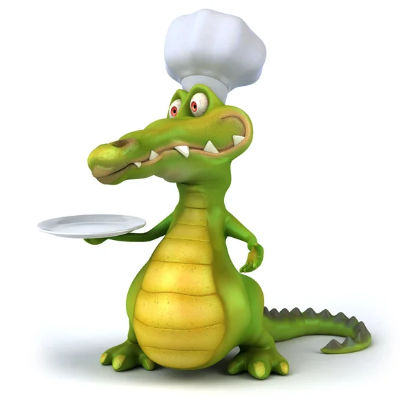 Krokodýl šéfkuchař 3d — Stock fotografie