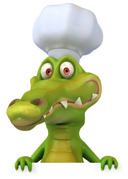 Krokodil chef-kok 3d — Stockfoto