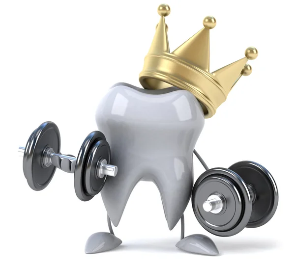 Tooth with dumbbells — Stock Photo, Image