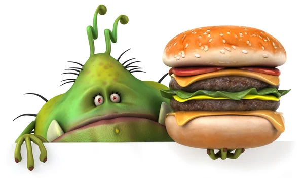 Germ met hamburger — Stockfoto