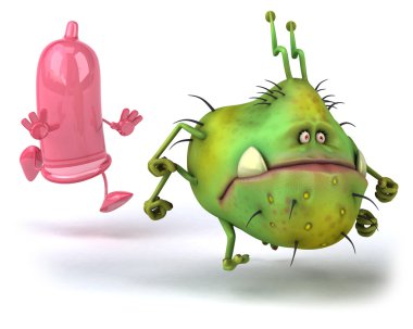 Germ and condom clipart