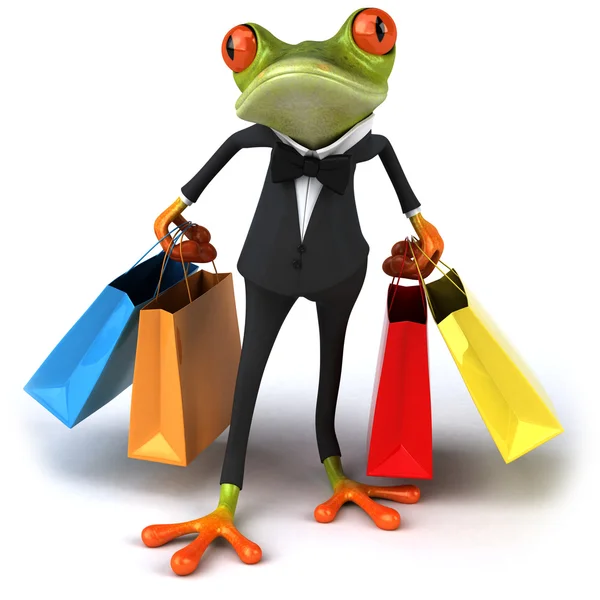 Kurbağa alışveriş — Stok fotoğraf
