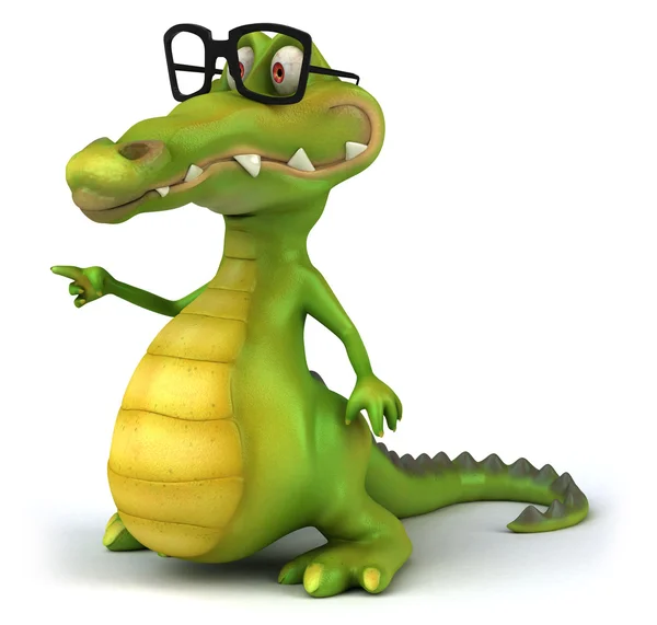 Krokodýl a brýle — Stock fotografie