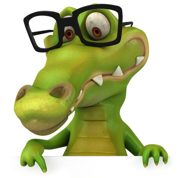 Krokodil och glasögon — Stockfoto