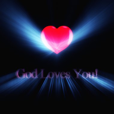 parlayan yazıt Tanrı seni seviyor