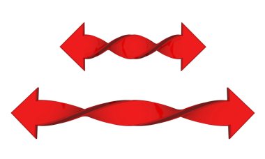 Twisted red arrows. clipart